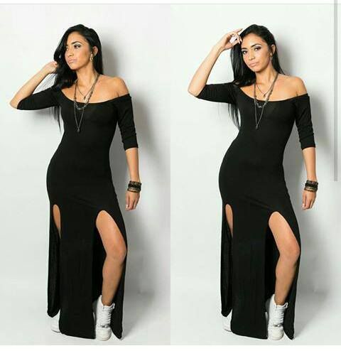 Vestido Fendas Longo